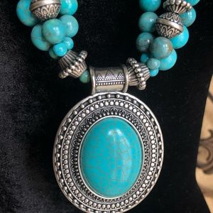Turquoise medallion necklace
